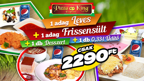 Pizza King 10 - 2290 menü - Szuper ajánlat - Online rendelés