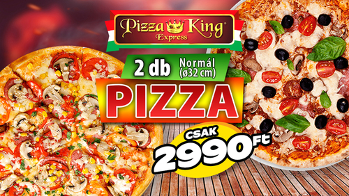 Pizza King 10 - 2 darab normál pizza akció - Szuper ajánlat - Online rendelés
